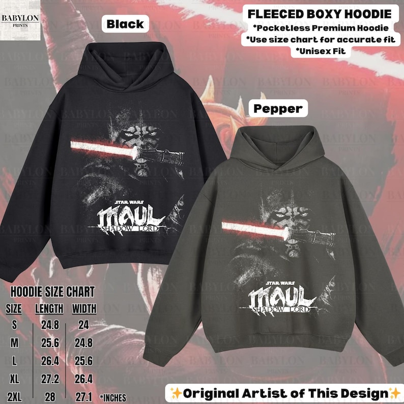 Oversized Darth Maul Shadow Lord Shirt: Star Wars Maul Hoodie, Star Wars Shadow Lord Sweatshirt, Disneyworld Clone Wars Shirt, Maul Gift image 8