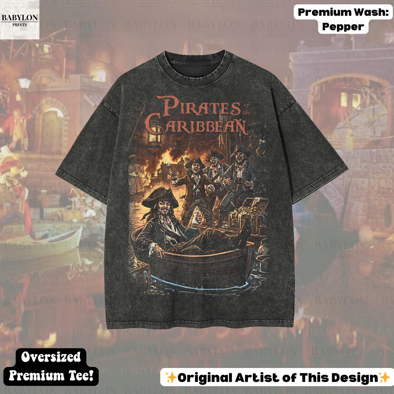 Oversized Pirates of the Caribbean T-shirt: Disneyworld Ride Tee