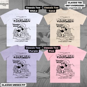 Stor Steamboat Willie-skjorta: Retro Disney Musse Pigg tecknad t-shirt Magic Kingdom T-shirt Steamboat Musse Pigg-skjorta Disneyland-skjorta bild 6