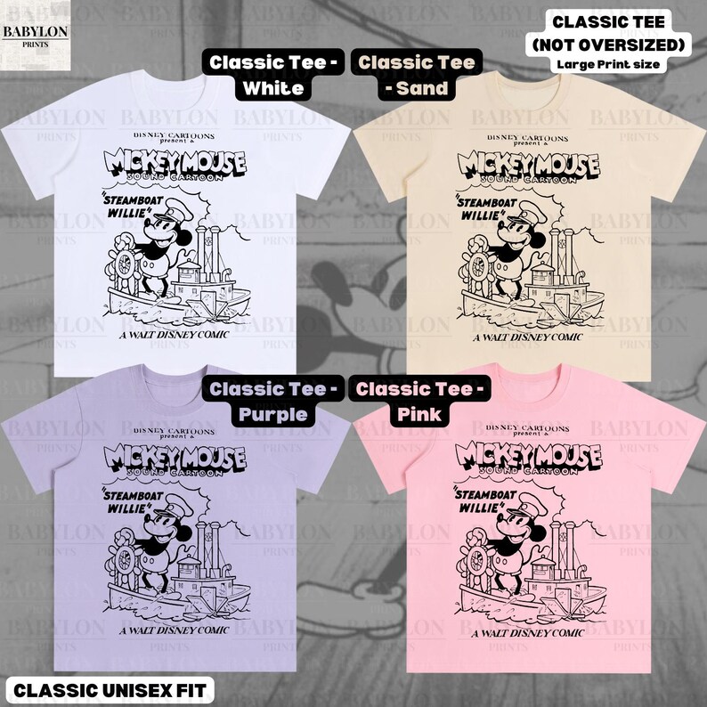 Stor Steamboat Willie-skjorta: Retro Disney Musse Pigg tecknad t-shirt Magic Kingdom T-shirt Steamboat Musse Pigg-skjorta Disneyland-skjorta bild 6