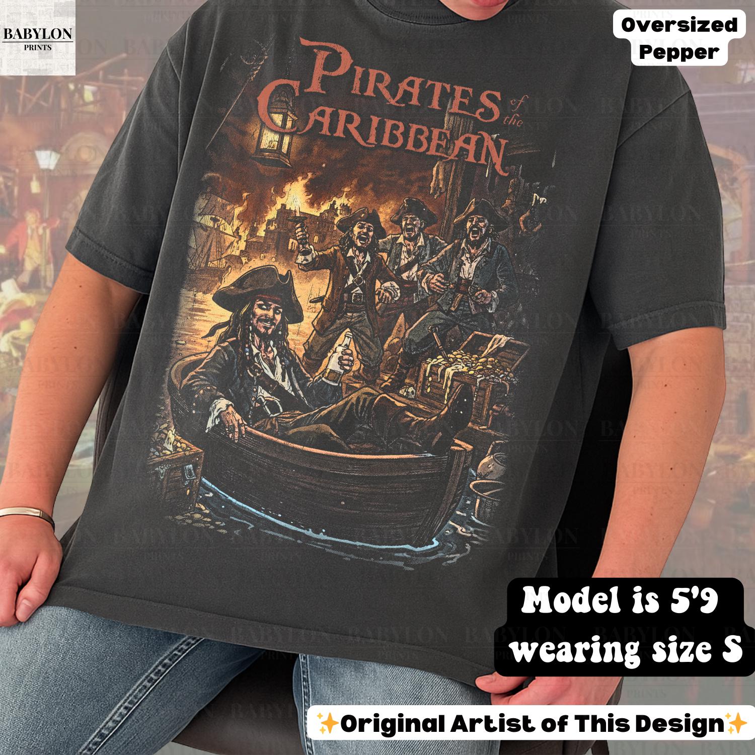Oversized Pirates of the Caribbean T-shirt: Disneyworld Ride Tee