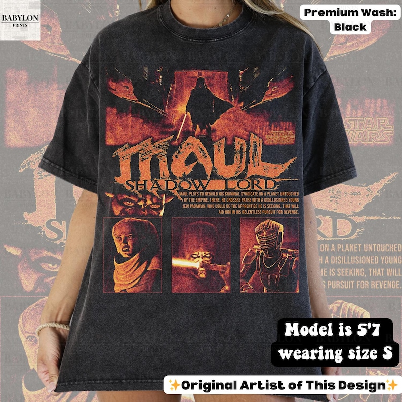 Camiseta extragrande de Darth Maul, Señor de las Sombras: Sudadera con capucha de Darth Maul de Star Wars, camiseta de Devon Izara de Star Wars, sudadera de Maul, camiseta de Señor Sith de Disneyworld imagen 11