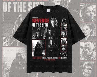 特大サイズのスター・ウォーズ シスの復讐Tシャツ：レトロなアナキン