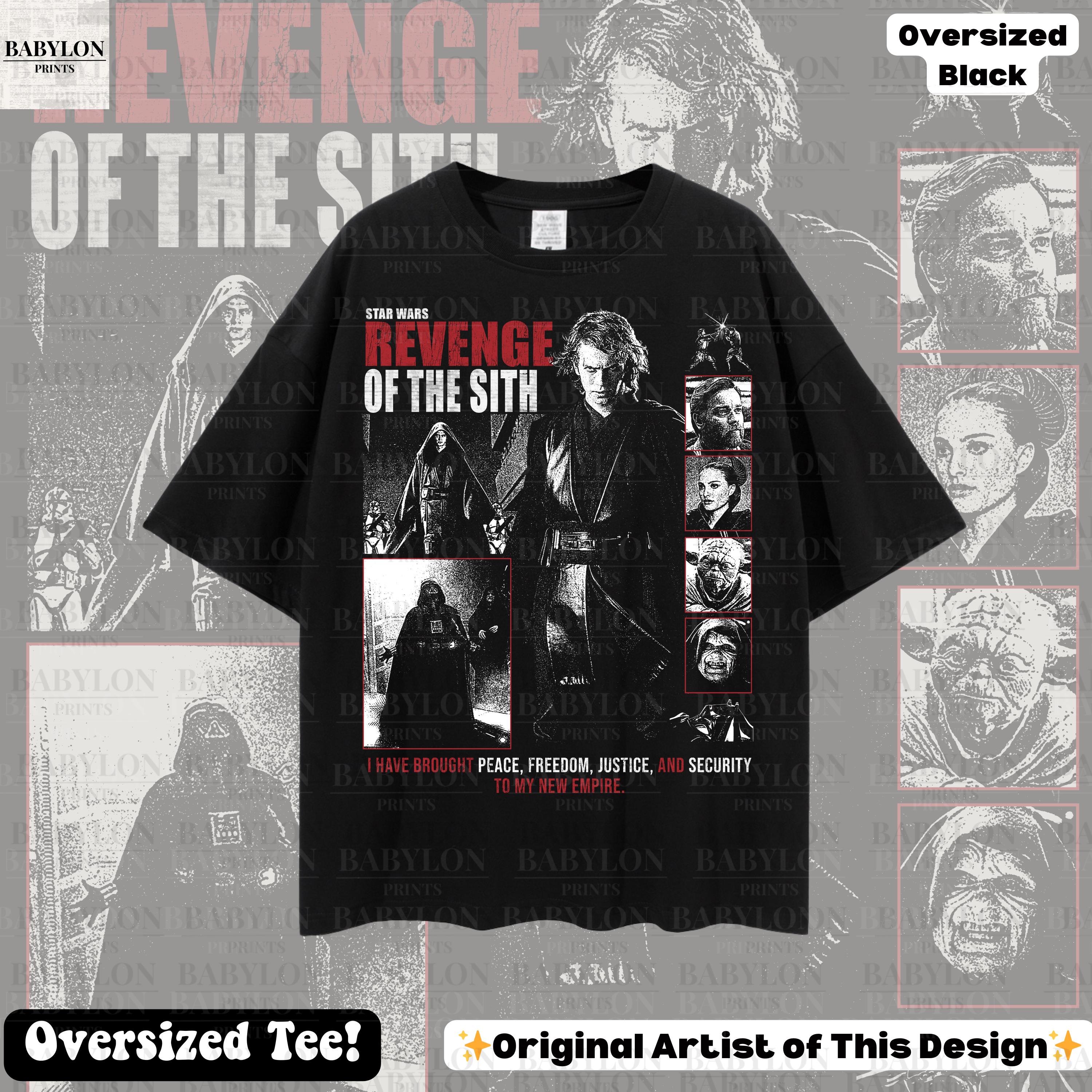 特大サイズのスター・ウォーズ シスの復讐Tシャツ：レトロなアナキン 