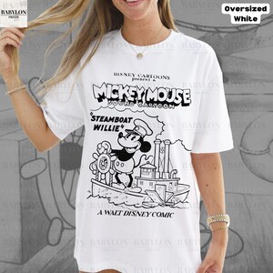 Stor Steamboat Willie-skjorta: Retro Disney Musse Pigg tecknad t-shirt Magic Kingdom T-shirt Steamboat Musse Pigg-skjorta Disneyland-skjorta bild 7