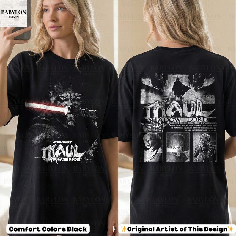 Vintage Darth Maul Shadow Lord Shirt: Star Wars Darth Maul Hoodie, Star Wars Clone Wars Tee, Maul Sweatshirt, Disneyworld Sith Lord Shirt ComfortColor-Black