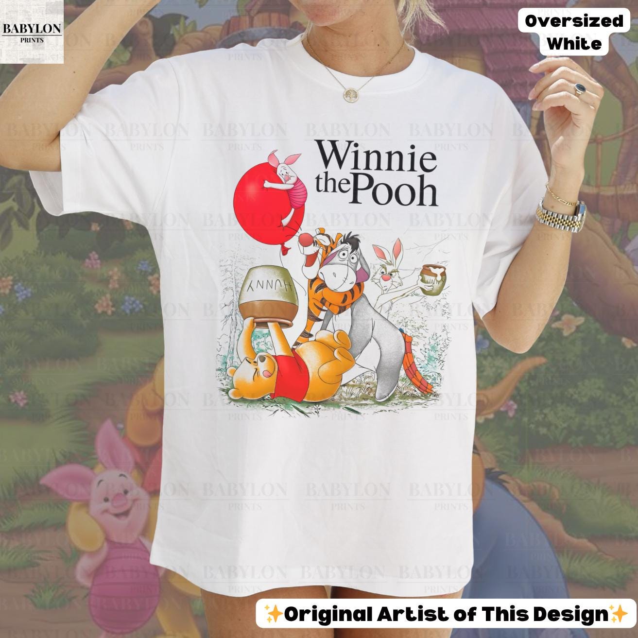 特大サイズのくまのプーさんTシャツ：ヴィンテージのくまのプーさんと