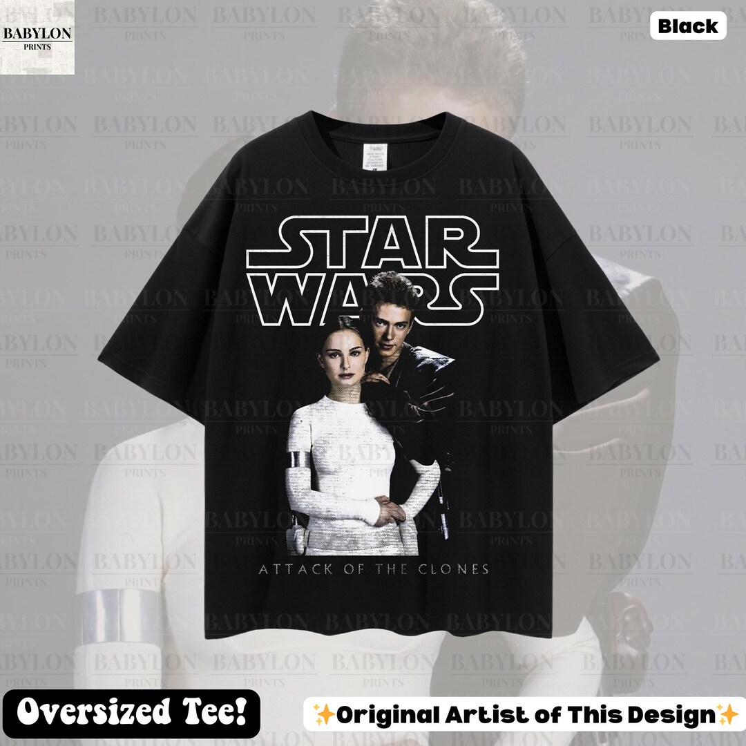 Oversized Anakin and Padme Star Wars Shirt Attack of the Clones