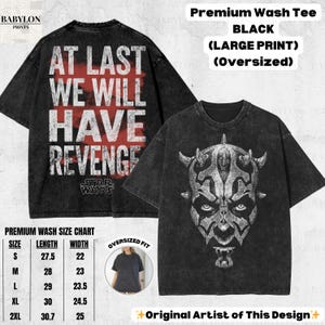 Vintage Darth Maul Star Wars-shirt: Darth Maul Shadow Lord hoodie, Clone Wars-T-shirt, Star Wars Phantom Menace-sweater, Disneyworld-shirt Premium Wash: Black