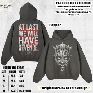 Vintage Darth Maul Star Wars-shirt: Darth Maul Shadow Lord hoodie, Clone Wars-T-shirt, Star Wars Phantom Menace-sweater, Disneyworld-shirt Boxy Hoodie: Pepper