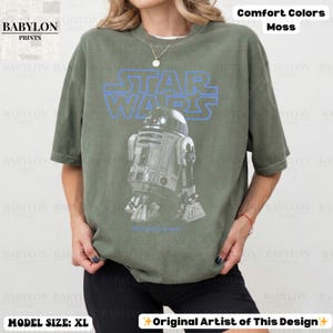 Vintage Star Wars R2D2 Shirt: Retro Star Wars Droids T-Shirt, Disney World T-Shirt, R2-D2 Hoodie, Mai der 4 ComfortColor-Moss