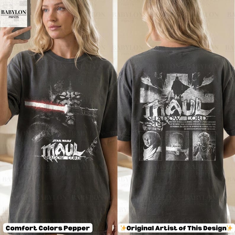 Vintage Darth Maul Shadow Lord Shirt: Star Wars Darth Maul Hoodie, Star Wars Clone Wars Tee, Maul Sweatshirt, Disneyworld Sith Lord Shirt ComfortColor-Pepper