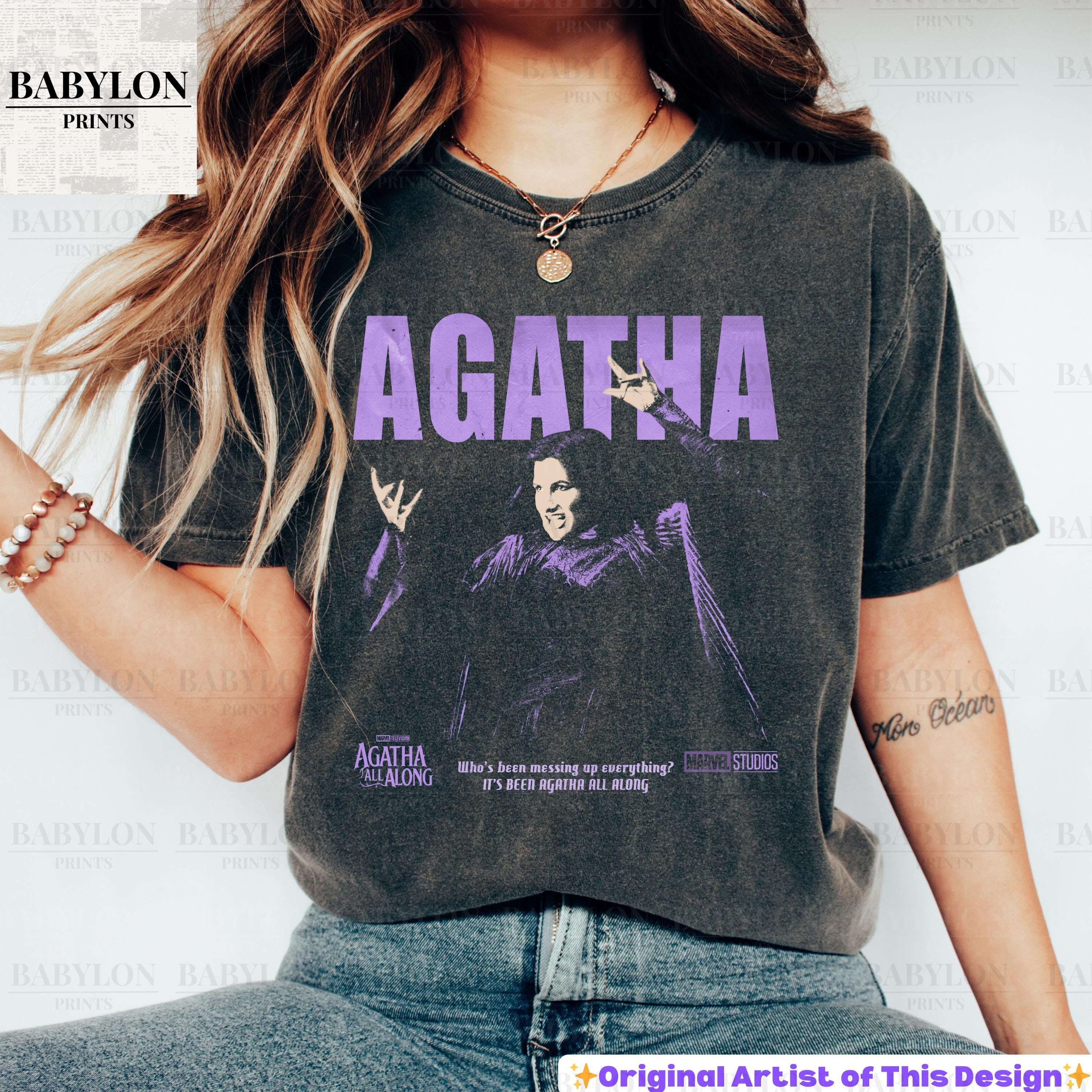 Vintage Agatha All Along T Shirt Marvel Show Disney Sweatshirt Wandavision Shirt Gift Agatha Harkness Shirt Agatha All Along Show Witch Tee