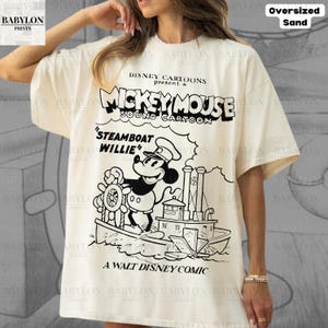 Stor Steamboat Willie-skjorta: Retro Disney Musse Pigg tecknad t-shirt Magic Kingdom T-shirt Steamboat Musse Pigg-skjorta Disneyland-skjorta bild 10