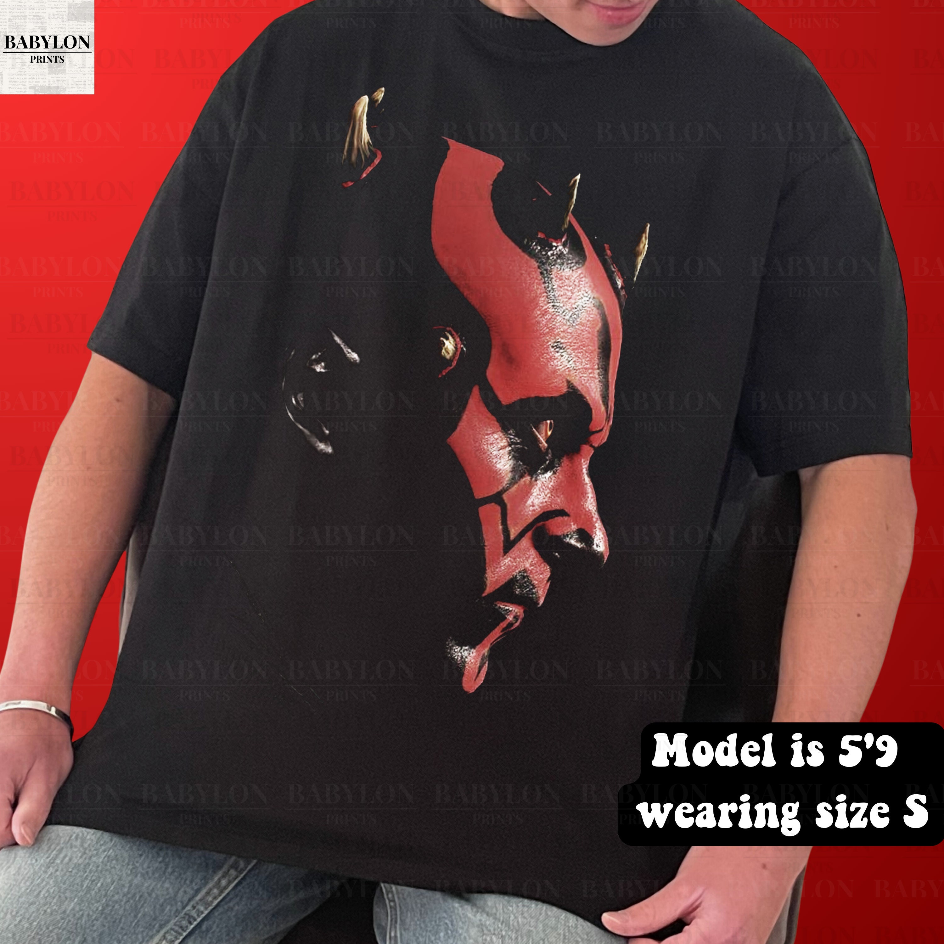 Oversized Darth Maul Shirt Star Wars Darth Maul Retro Bootleg Tee 