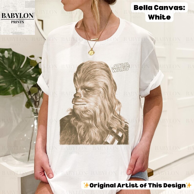 Vintage Star Wars Chewbacca T-shirt: Chewbacca Star Wars Hoodie, Star Wars Sweatshirt, Empire Strikes Back T-shirt, Disneyworld Star Wars-present bild 17