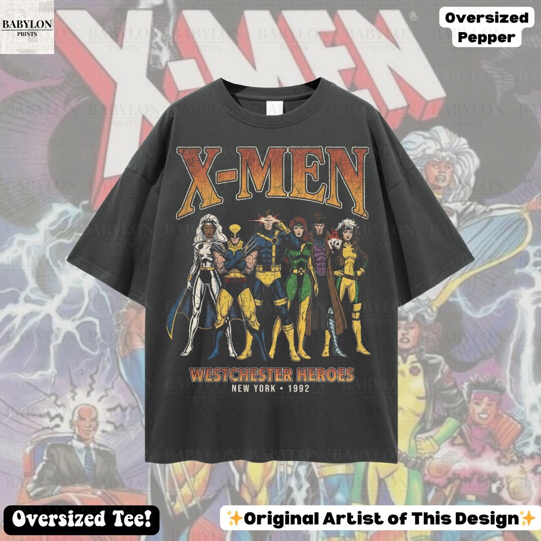 Oversized X-men Vintage Shirt: Xmen Mutants Tee, Marvel Comic Book T ...