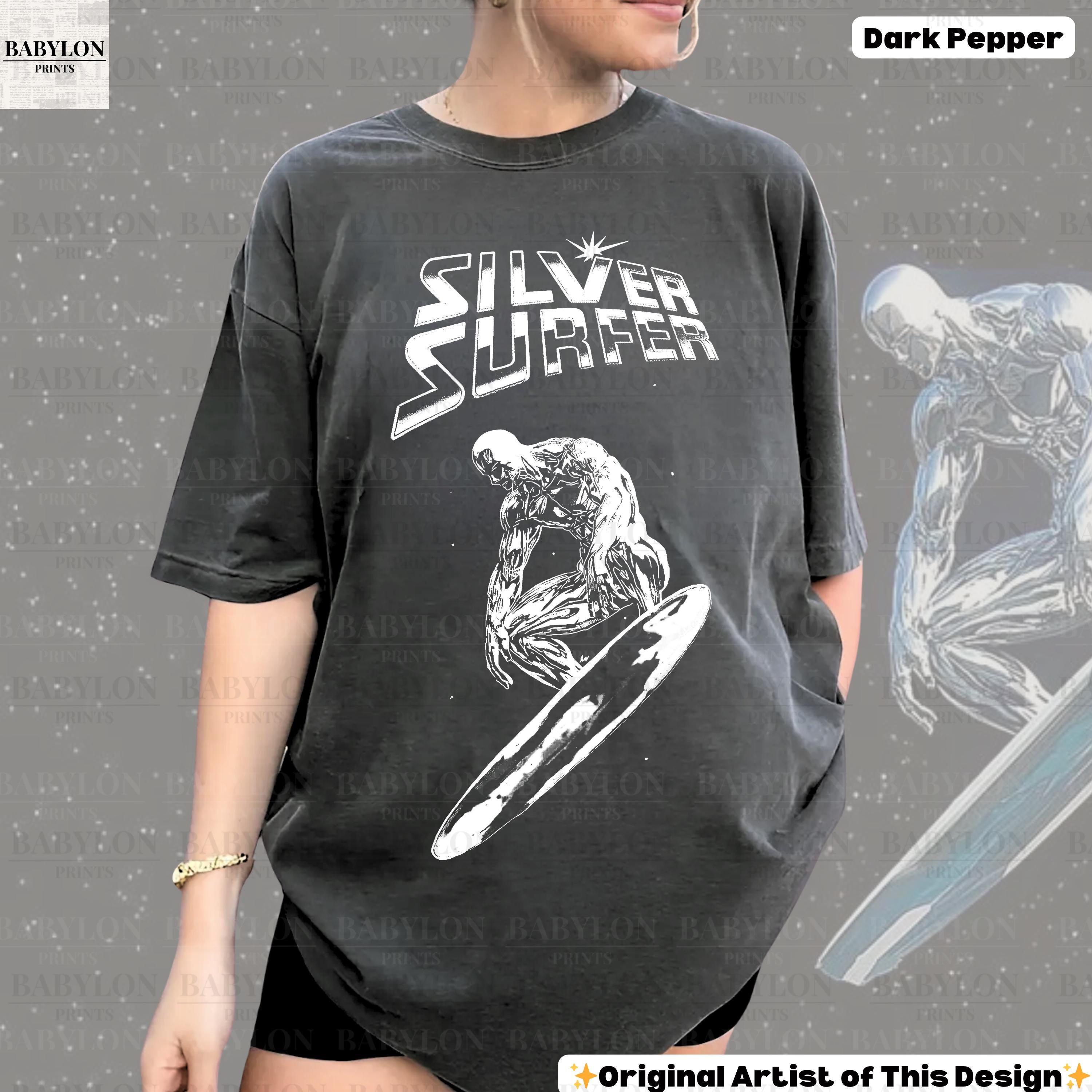 Oversized Silver Surfer T Shirt Fantastic Four Comic Tee Retro