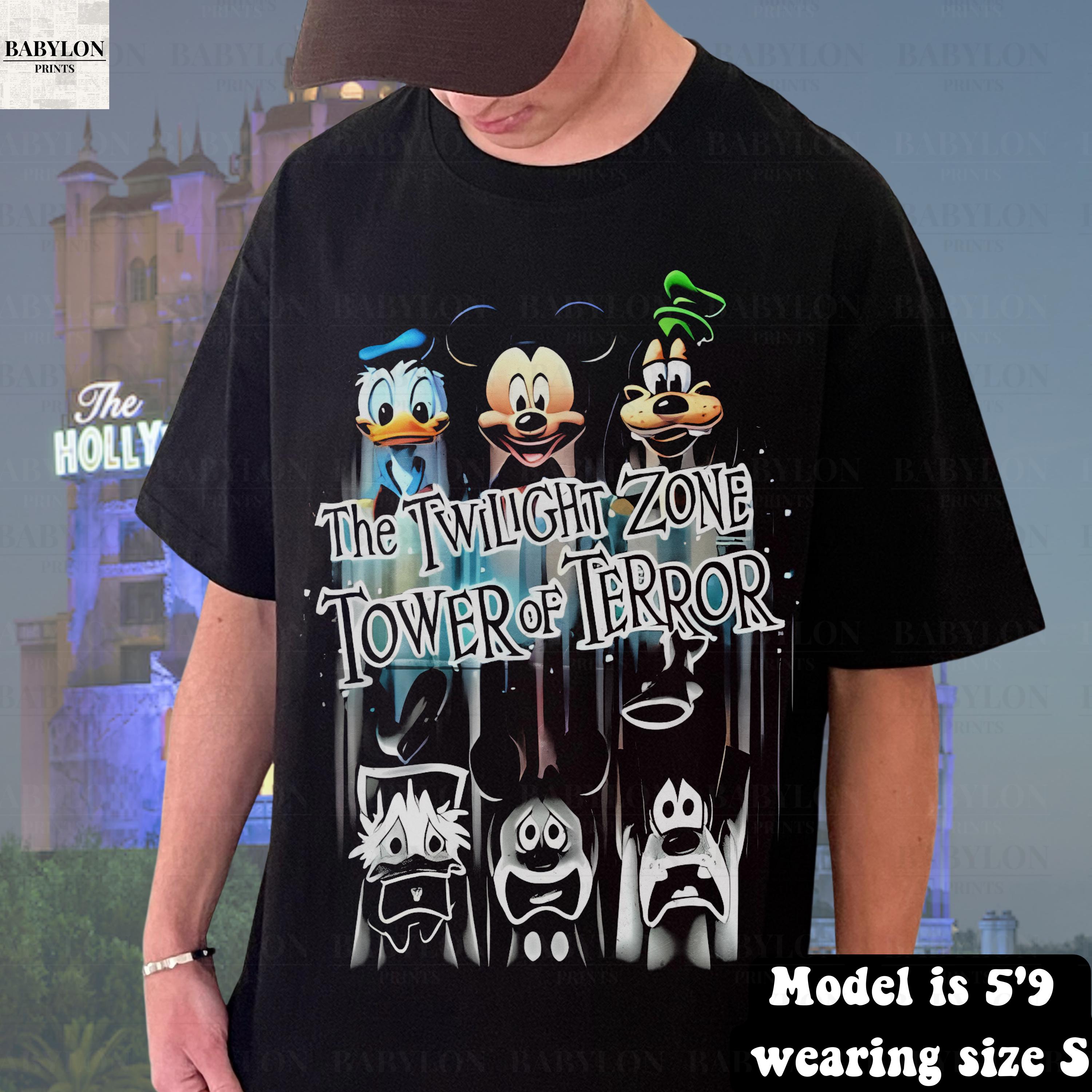 Oversized Mickey and Friends Tower of Terror Shirt: Mickey and