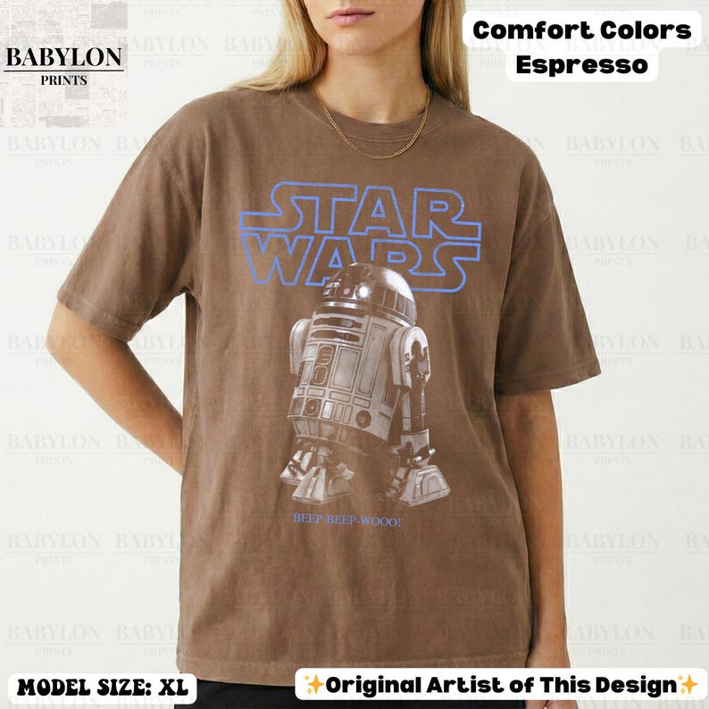 Vintage Star Wars R2D2 Shirt: Retro Star Wars Droids T-Shirt, Disney World T-Shirt, R2-D2 Hoodie, Mai der 4 ComfortColorEspresso