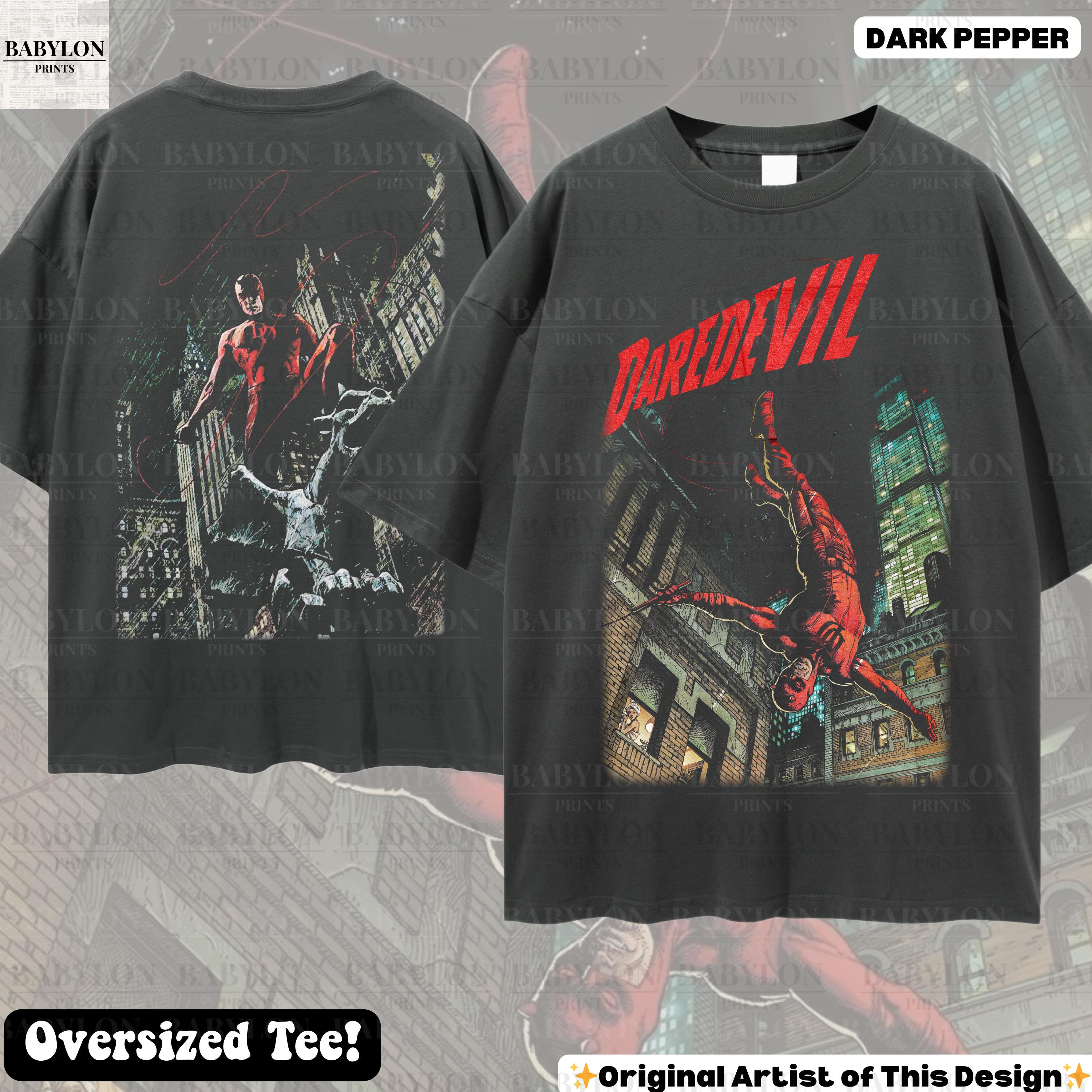 Oversized Daredevil Comic T-shirt Matt Murdock MCU Fan Gifts 
