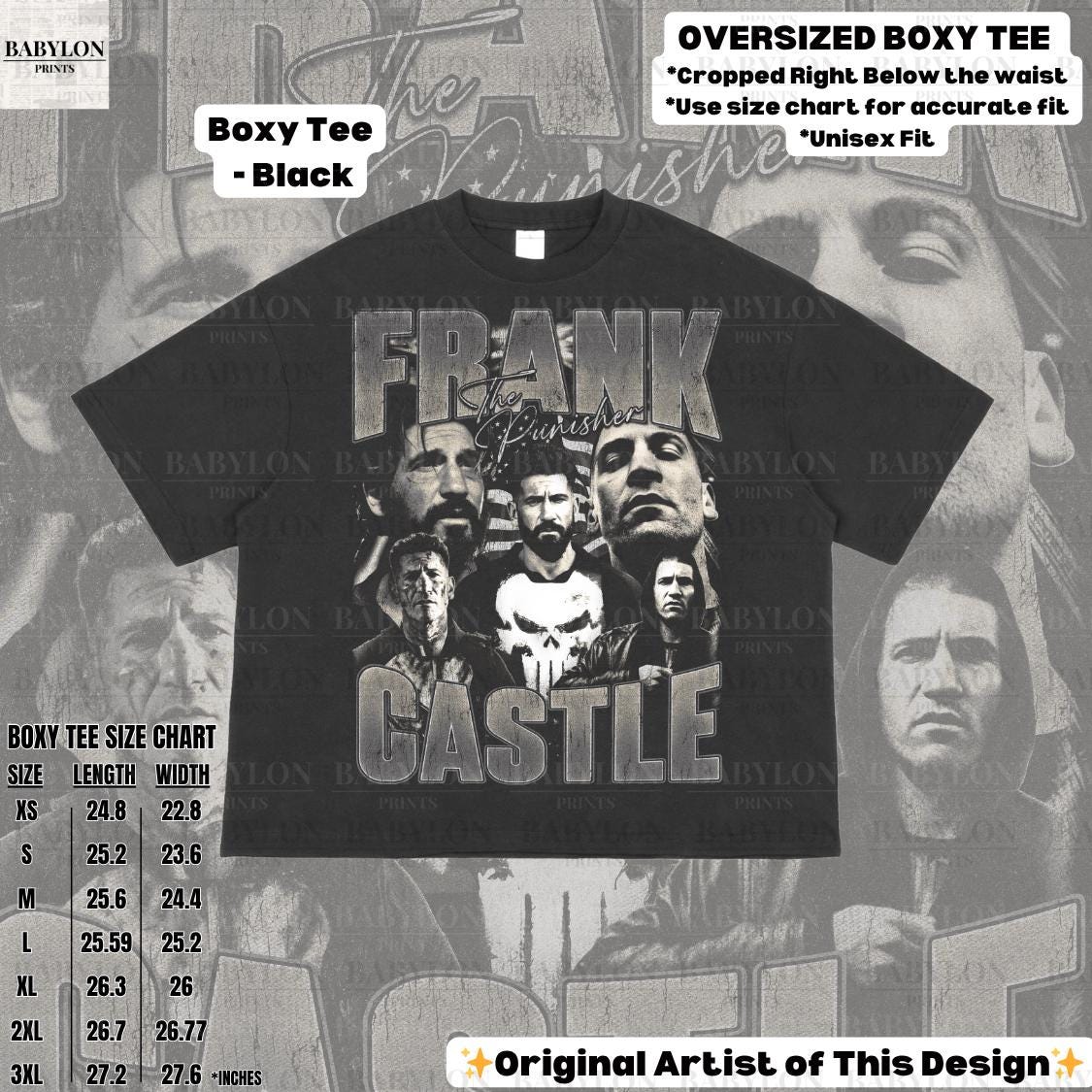 Oversized Punisher Shirt Jon Bernthal Punisher Shirt Frank Castle