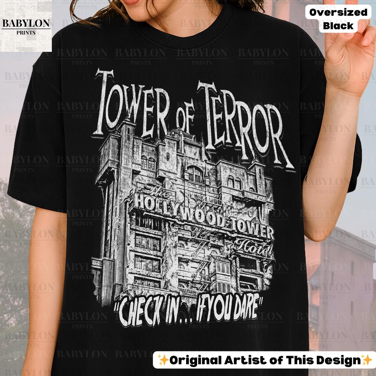 Oversized Tower of Terror Shirt: Disney Rides Shirt, Disneyworld