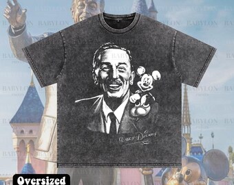 〜00sウォルト ディズニー Disney 実写 フォト Tシャツ L 特大ウォルト・ディズニー・ポートレートTシャツ、マジックキングダムT