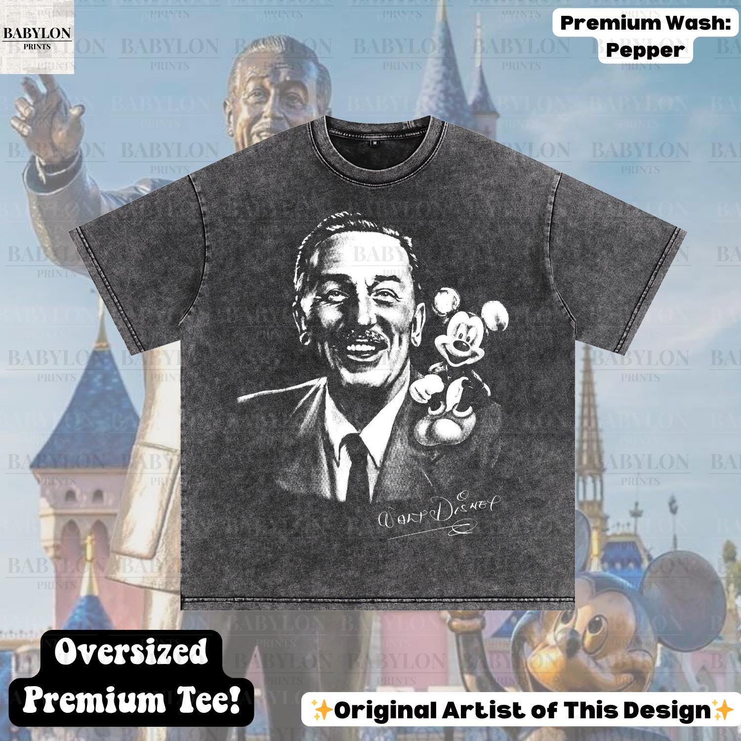 特大ウォルト・ディズニー・ポートレートTシャツ、マジックキングダムT 