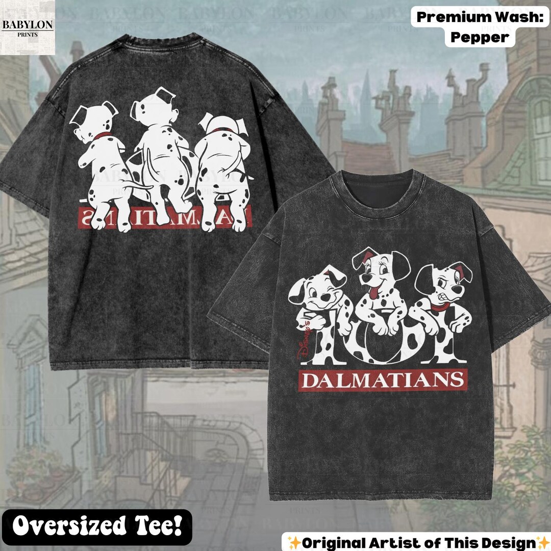 Oversized Disney 101 Dalmatians T Shirt: Front Back Print T-shirt