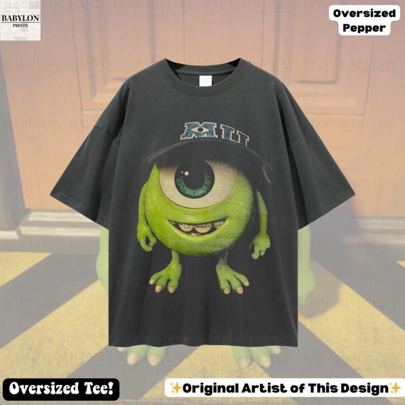 Oversized Disney Mike Wazowski Monsters Inc Shirt: Funny Disney Shirt, Disney Meme Shirt, Cute Disney Tee, Monsters Inc Tee, Disney Trip Tee