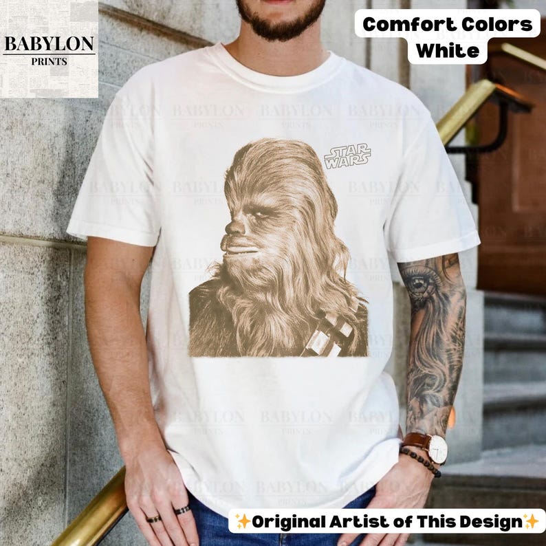 Vintage Star Wars Chewbacca T-shirt: Chewbacca Star Wars Hoodie, Star Wars Sweatshirt, Empire Strikes Back T-shirt, Disneyworld Star Wars-present bild 2