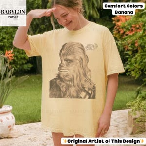 Vintage Star Wars Chewbacca T-shirt: Chewbacca Star Wars Hoodie, Star Wars Sweatshirt, Empire Strikes Back T-shirt, Disneyworld Star Wars-present ComfortColor-Banana