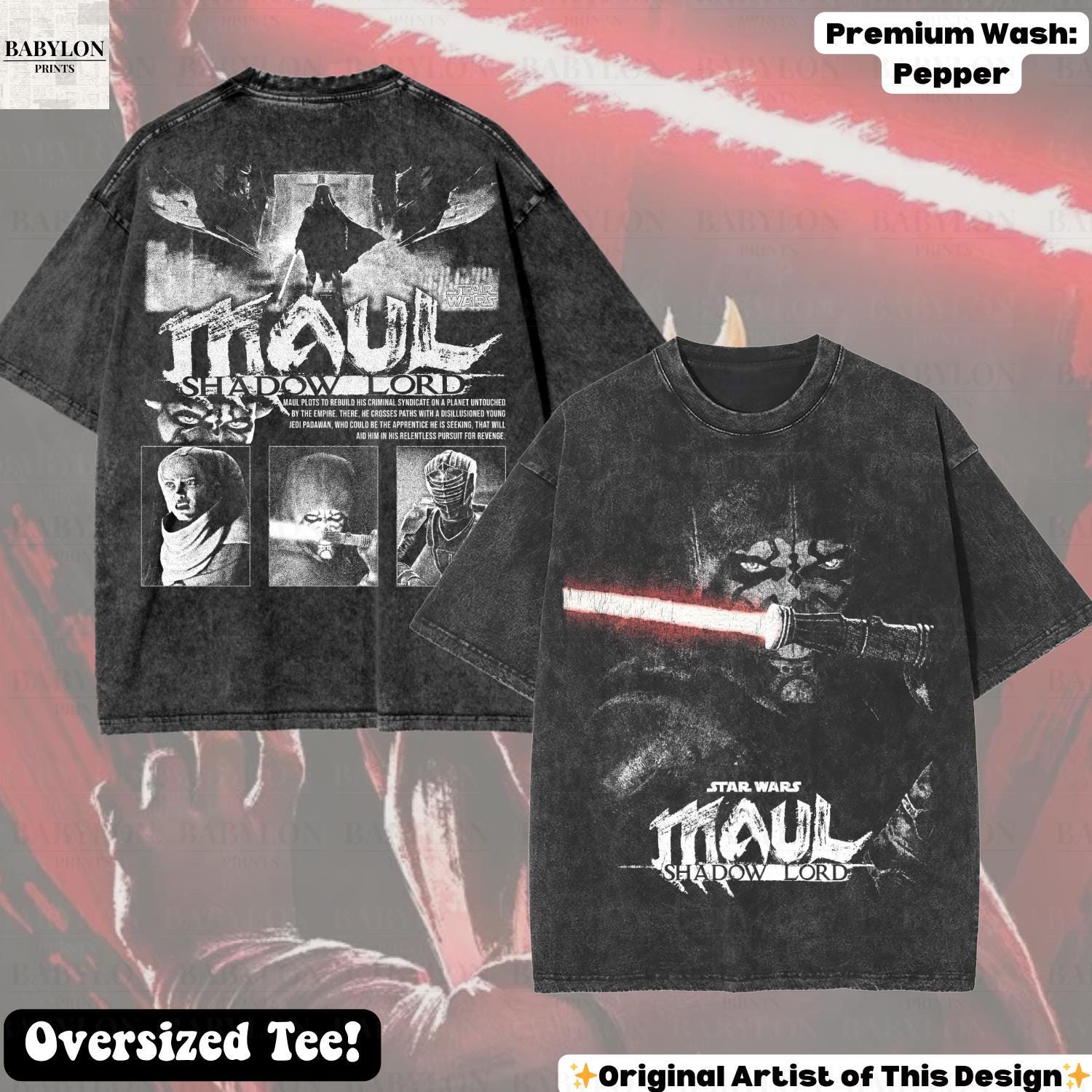 Oversized Darth Maul Shadow Lord Shirt: Star Wars Darth Maul