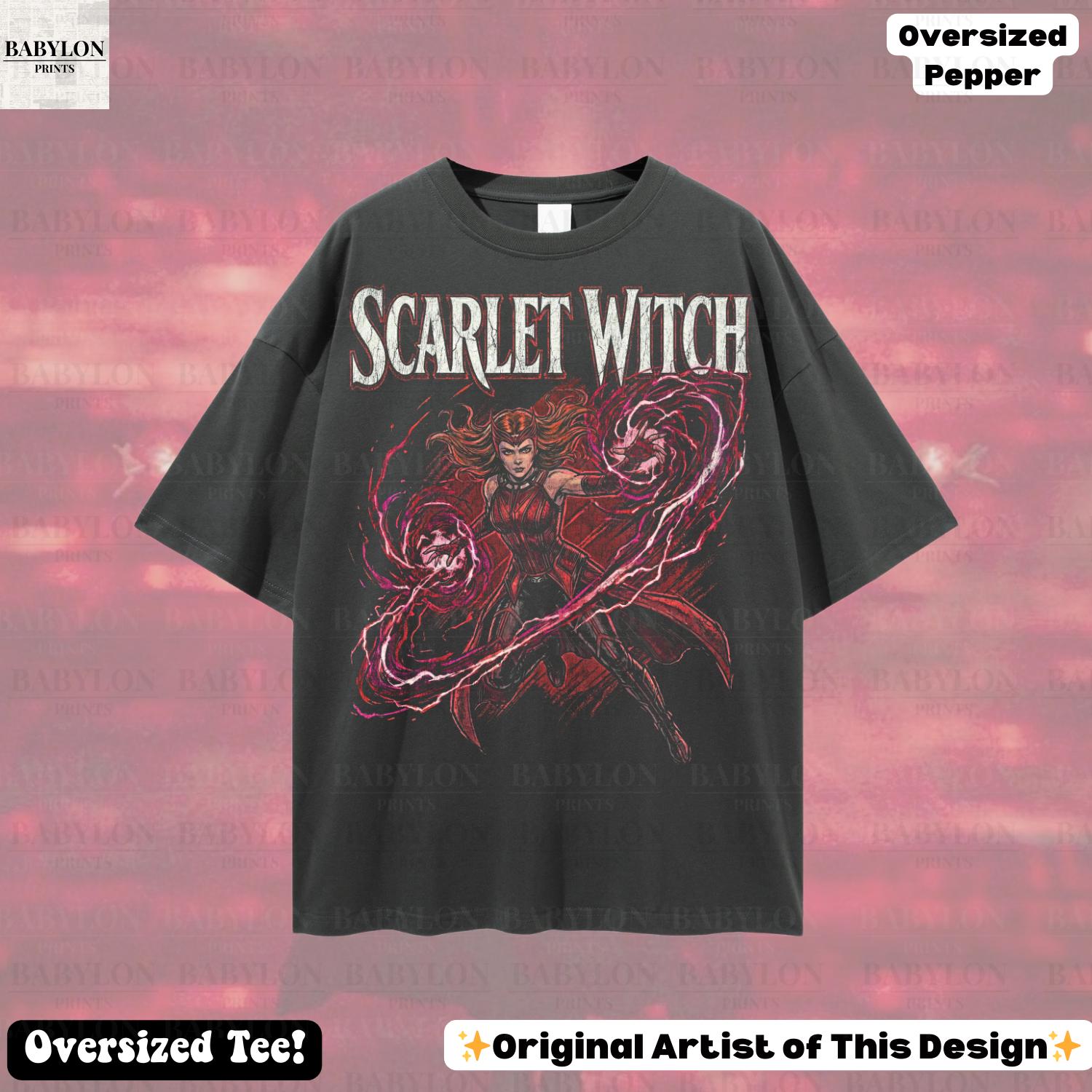 Oversized Scarlet Witch Marvel Shirt: Retro Marvel Comics Hoodie