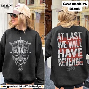 Vintage Darth Maul Star Wars-shirt: Darth Maul Shadow Lord hoodie, Clone Wars-T-shirt, Star Wars Phantom Menace-sweater, Disneyworld-shirt Classic Unisex Crewneck Sweatshirt - Black