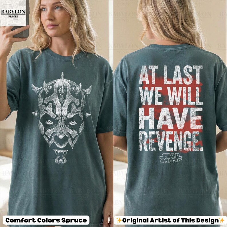 Vintage Darth Maul Star Wars-shirt: Darth Maul Shadow Lord hoodie, Clone Wars-T-shirt, Star Wars Phantom Menace-sweater, Disneyworld-shirt ComfortColor-Spruce