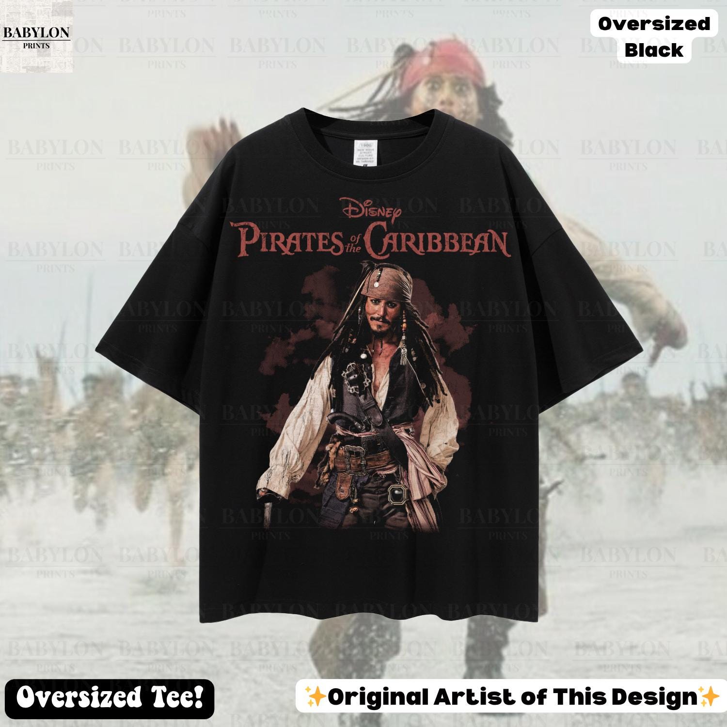 Oversized Jack Sparrow Pirates Shirt: Disney Tee, Captain Jack