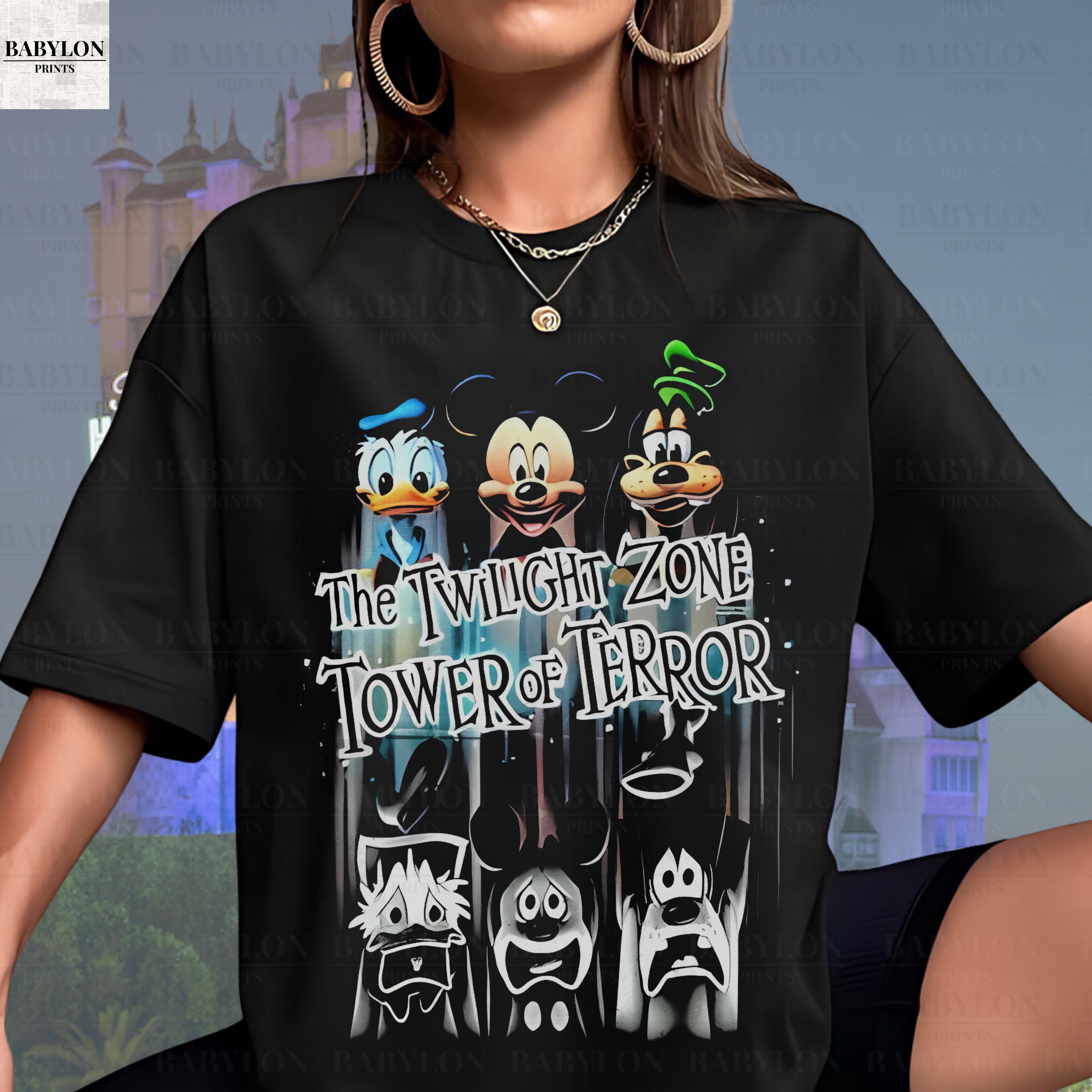 Oversized Mickey and Friends Tower of Terror Shirt, Mickey