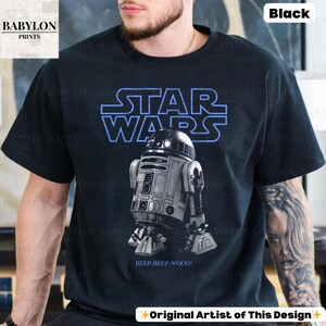 Vintage Star Wars R2D2 Shirt: Retro Star Wars Droids T-Shirt, Disney World T-Shirt, R2-D2 Hoodie, Mai der 4 Classic Unisex Crewneck T-shirt - Black