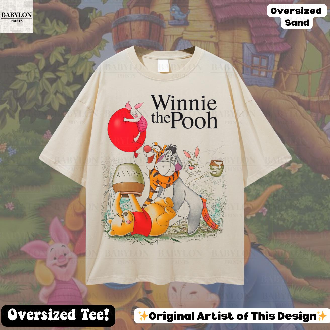 特大サイズのくまのプーさんTシャツ：ヴィンテージのくまのプーさんと