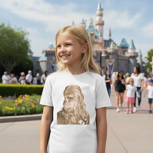 Vintage Star Wars Chewbacca T-shirt: Chewbacca Star Wars Hoodie, Star Wars Sweatshirt, Empire Strikes Back T-shirt, Disneyworld Star Wars-present Kids Tee - White