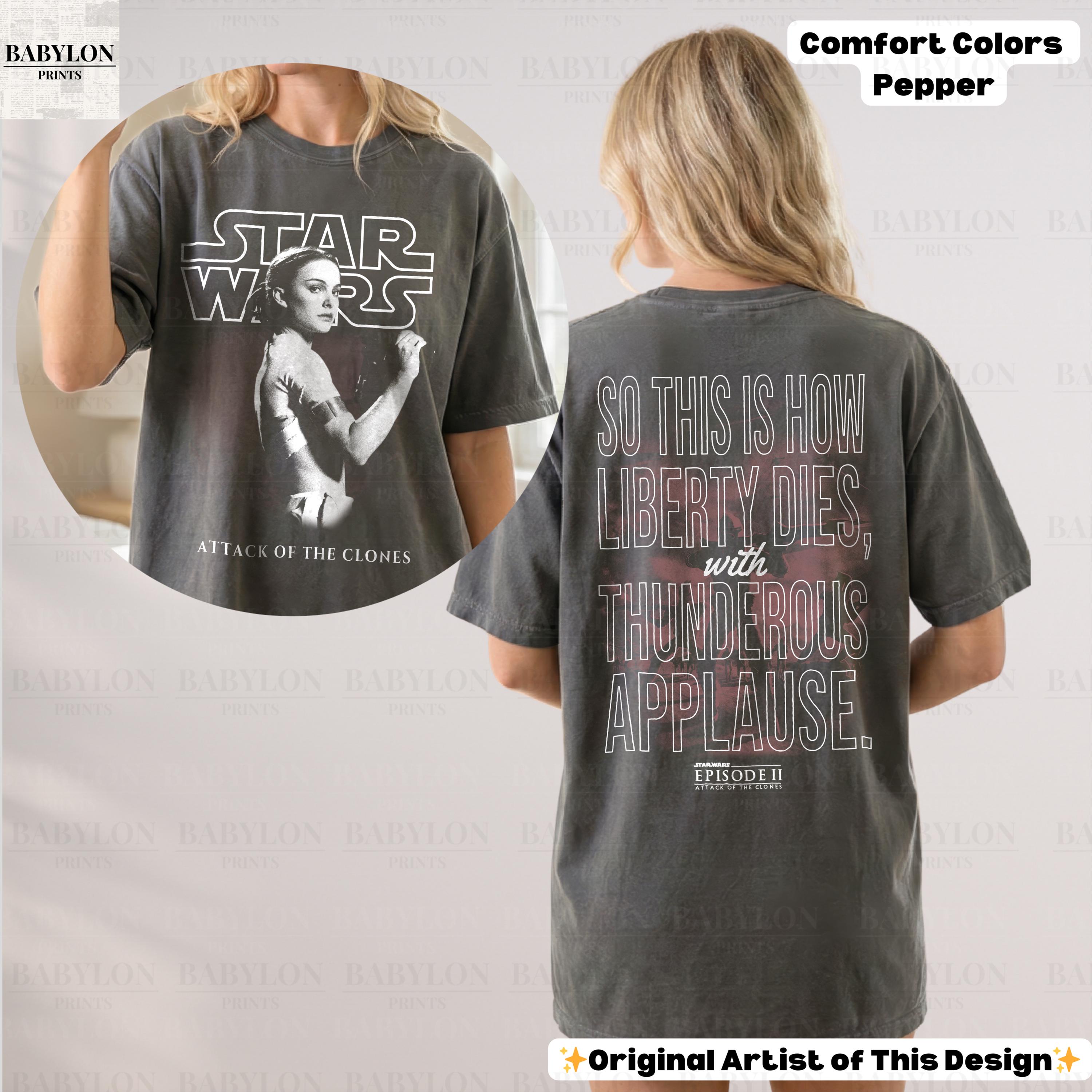 Vintage Padme Amidala Star Wars Front & Back Print T Shirt 