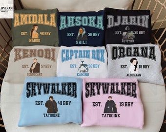 Camisa, sudadera, sudadera con capucha de Star Wars Group / Anakin Skywalker, Princesa Leia, Capitán Rex, Luke Skywalker, Ahsoka, Padme, Obi Wan Kenobi