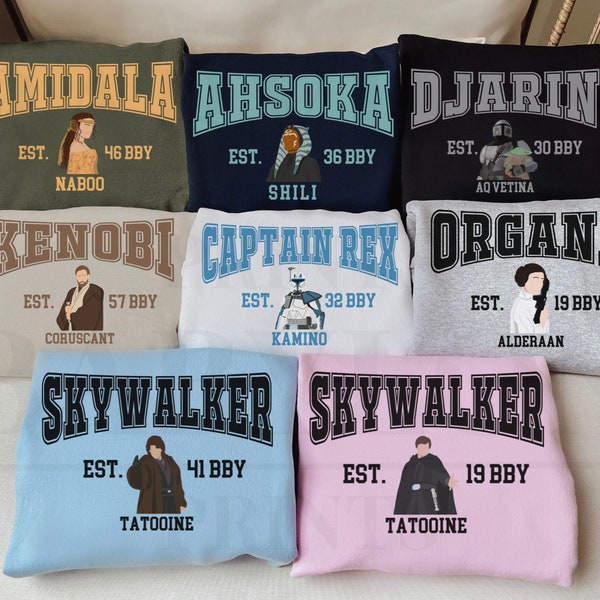 Star Wars Group Shirt, Sweatshirt, Hoodie | Anakin Skywalker, Princess Leia, Captain Rex, Luke Skywalker, Ahsoka, Padme, Obi Wan Kenobi