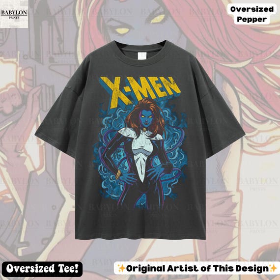 Oversized Mystique X-men Shirt: Vintage Marvel Mutant Tee, Marvel