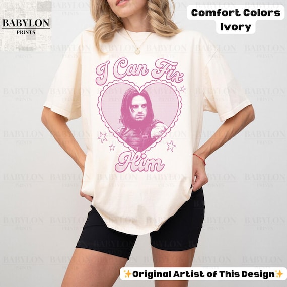 Bucky Barnes I Can Fix Him T-Shirt: Funny Marvel Shirt, Marvel Gift for Her, I love Bucky Barnes Tee, Marvel Winter Soldier Gift Shirt