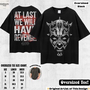 Vintage Darth Maul Star Wars-shirt: Darth Maul Shadow Lord hoodie, Clone Wars-T-shirt, Star Wars Phantom Menace-sweater, Disneyworld-shirt Oversized Tee Black
