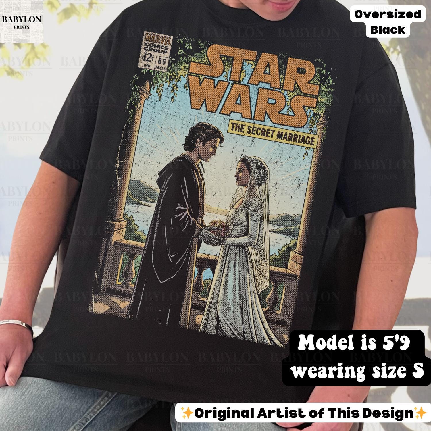 Oversized Anakin and Padme Wedding Shirt: Star Wars Attack of the