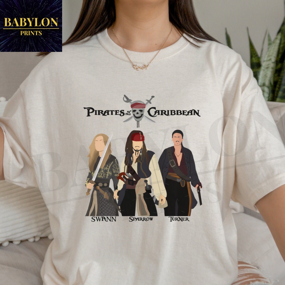 Pirates of the Caribbean Shirt Jack Sparrow, Will Turner, Elizabeth ...